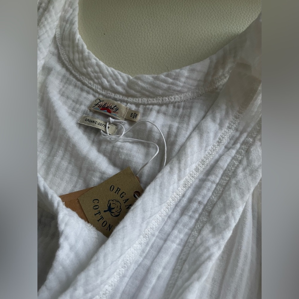 Faherty White Scoop Neck Tank Top - Picture 6 of 9